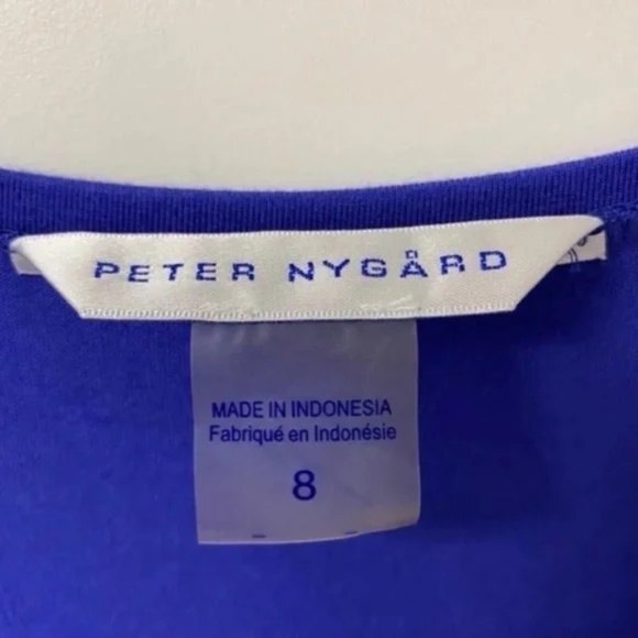 Peter Nygard Women's Two-Tone High Low Sleeveless Dress. Blue/Black. Size 8. - Picture 3 of 12